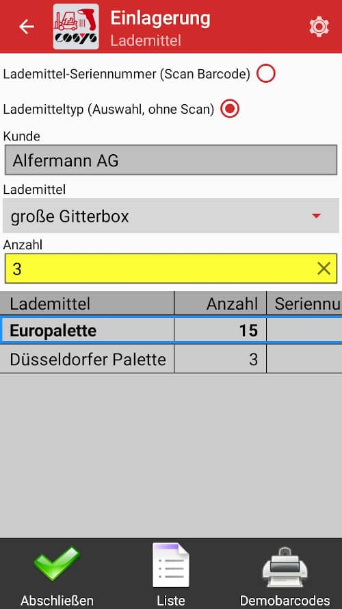 Transport - loading equipment management