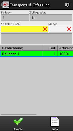 Abholung Kundenauswahl Android Software von COSYS
