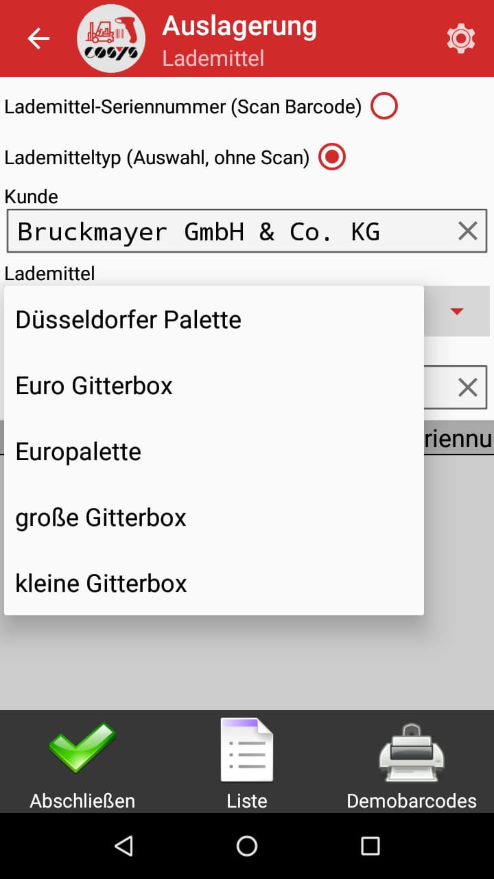 Lademittelverwaltung MDE Software