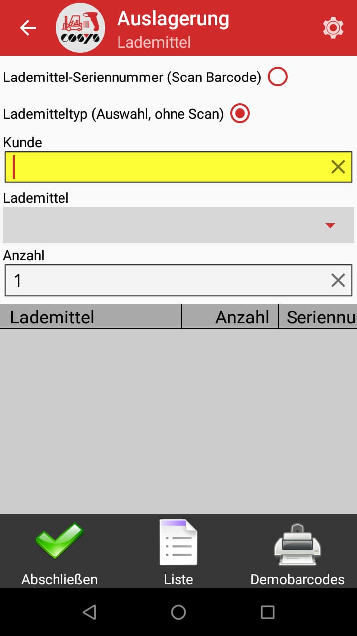 Lademittelverwaltung MDE Software