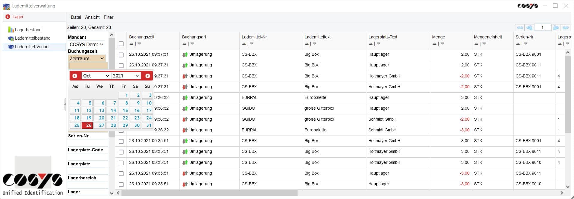 Lademittelverwaltung Monitoring