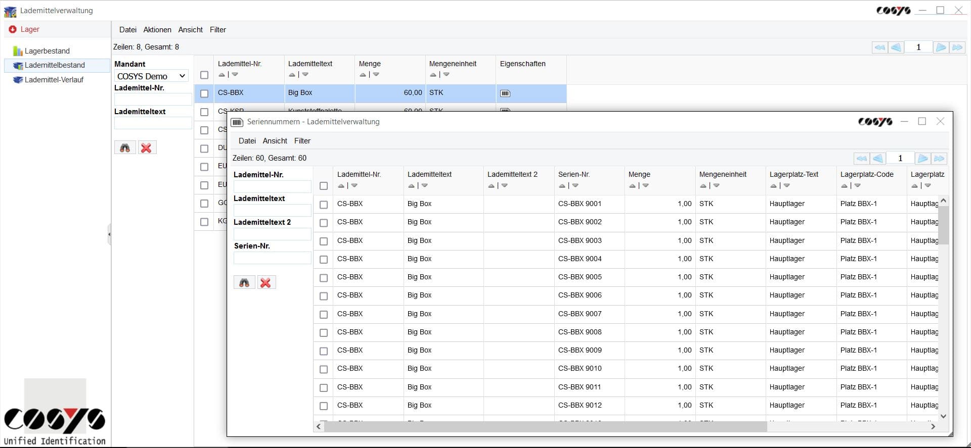 Lademittelverwaltung Monitoring