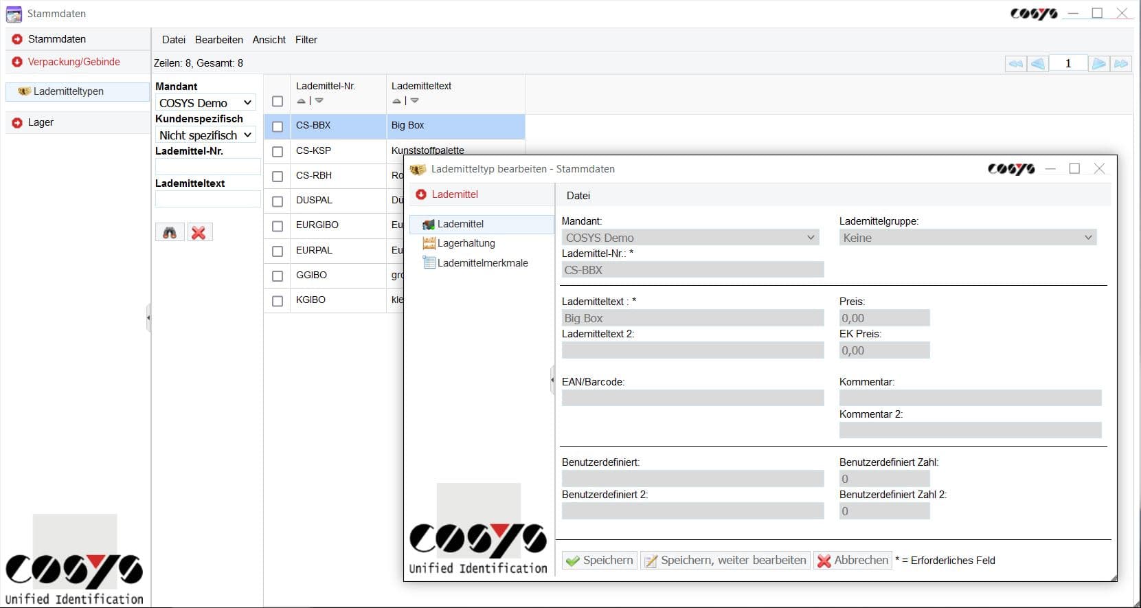 Lademittelverwaltung Monitoring