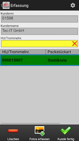 Delivery scanning reverse / collection from customers