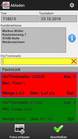 Delivery scanning reverse / collection from customers