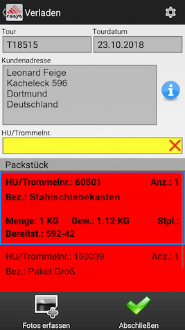 Delivery scanning reverse / collection from customers