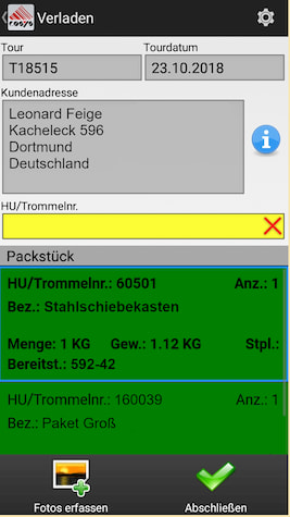 Delivery scanning reverse / collection from customers