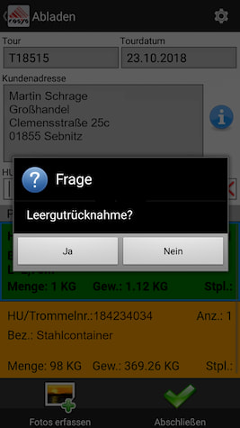 Delivery scanning reverse / collection from customers