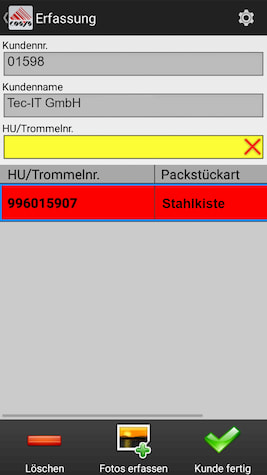 Delivery scanning reverse / collection from customers