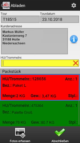 Delivery Delivery scanning Mobile data capture