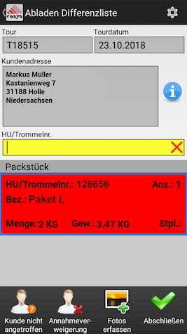 Delivery Delivery scanning Mobile data capture