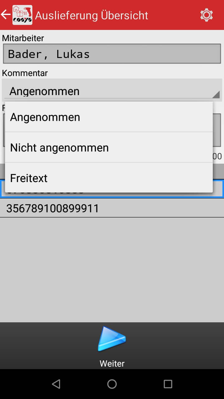 Goods Receipt Article Overview Android Software by COSYS