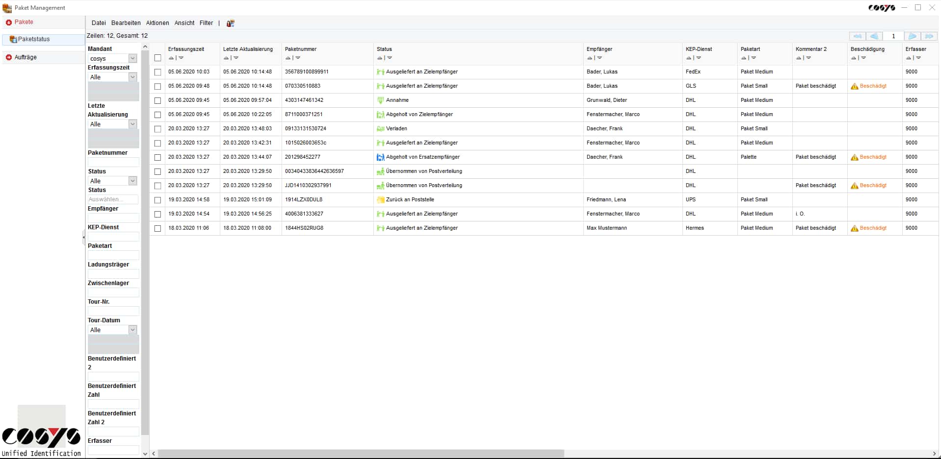 In-house logistics package management