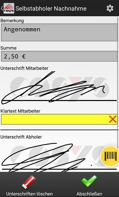 Goods Receipt Article Overview Android Software by COSYS