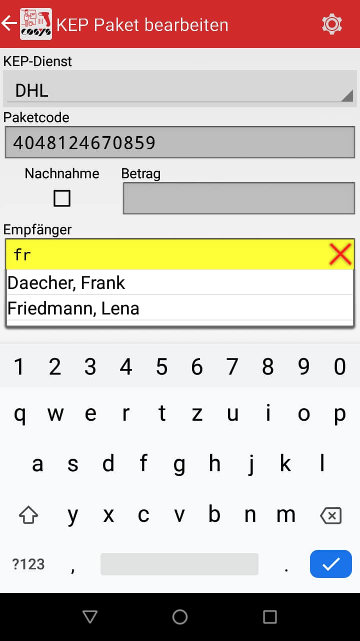 Transport im Paket Management Softwaremodule