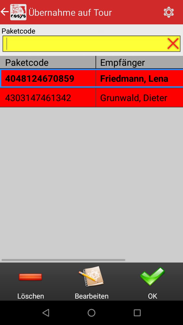 Transport im Paket Management Softwaremodule