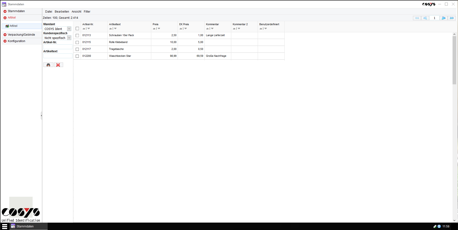 COSYS Small Warehouse WebDesk