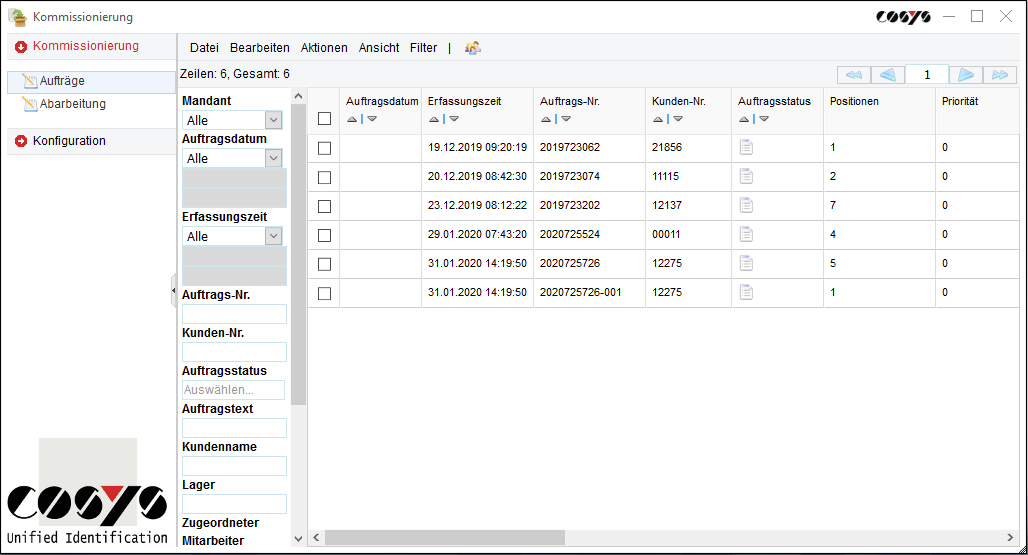 Picking order summary