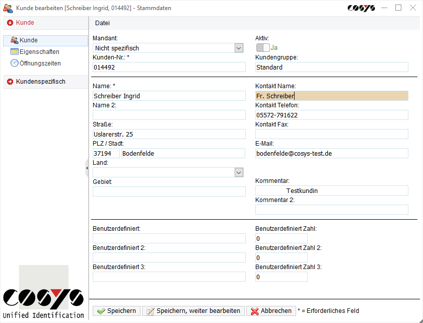 Customer master data